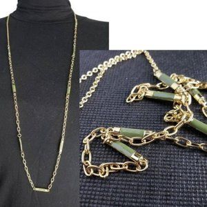 Laura Ashley green bar Chain Necklace